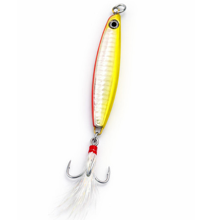Silver gult skeddrag med tafs 7cm 21g