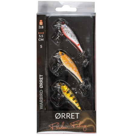 Warbird Ørret 55mm 3,8gr sjunkande 3-pack färg Realistisk