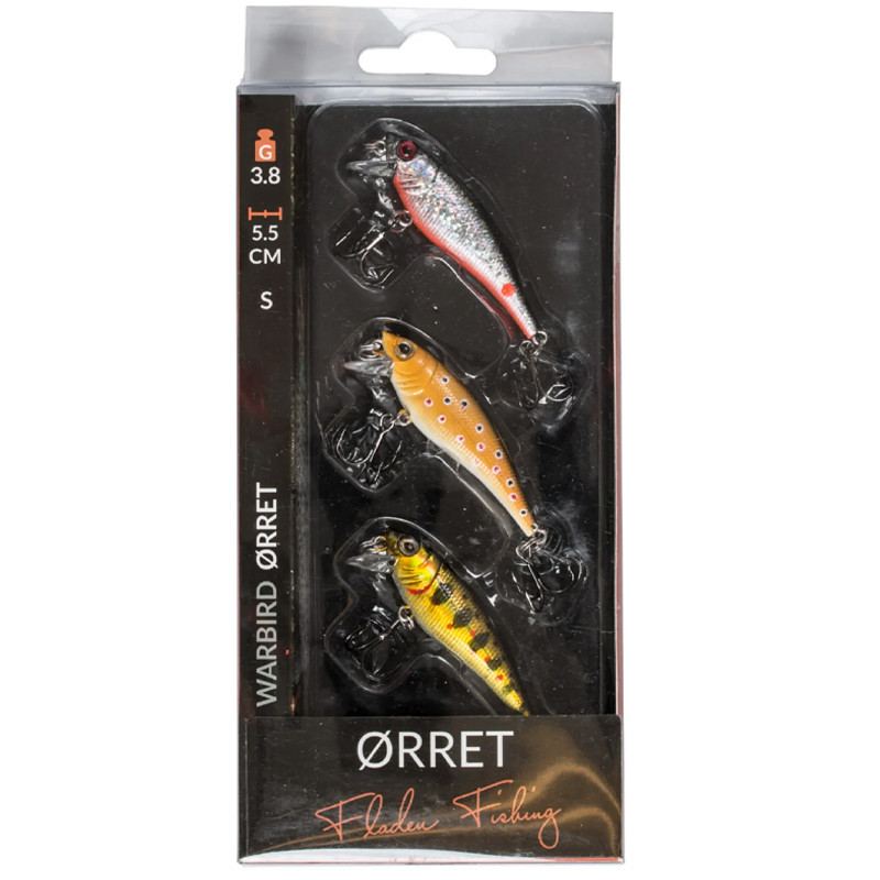 Warbird Ørret 55mm 3,8gr sjunkande 3-pack färg Realistisk